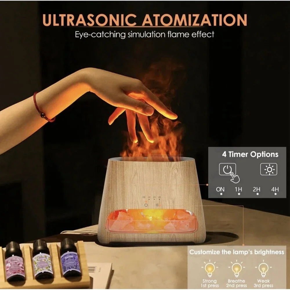 SALKING 2-in-1 Himalayan Salt Lamp Diffuser Cool Mist Humidifier Aromatherapy